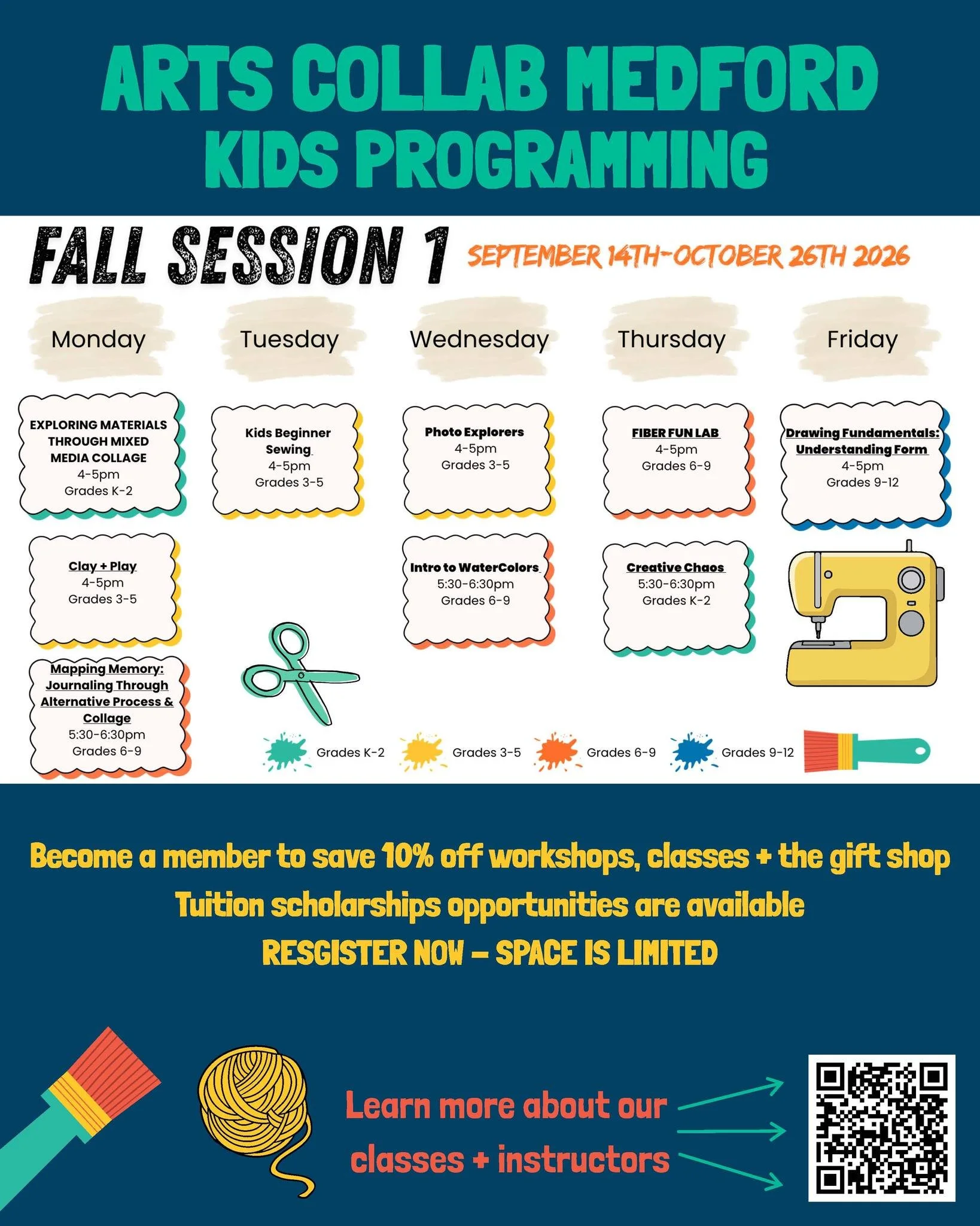 🎨🍂 Registration is officially OPEN for Arts Collaborative Medford's Fall Session 1 Kids Programming! 🍂🎨

We&rsquo;re thrilled to launch our inaugural season of youth arts classes and welcome young creatives into our studios this fall!

From mixed