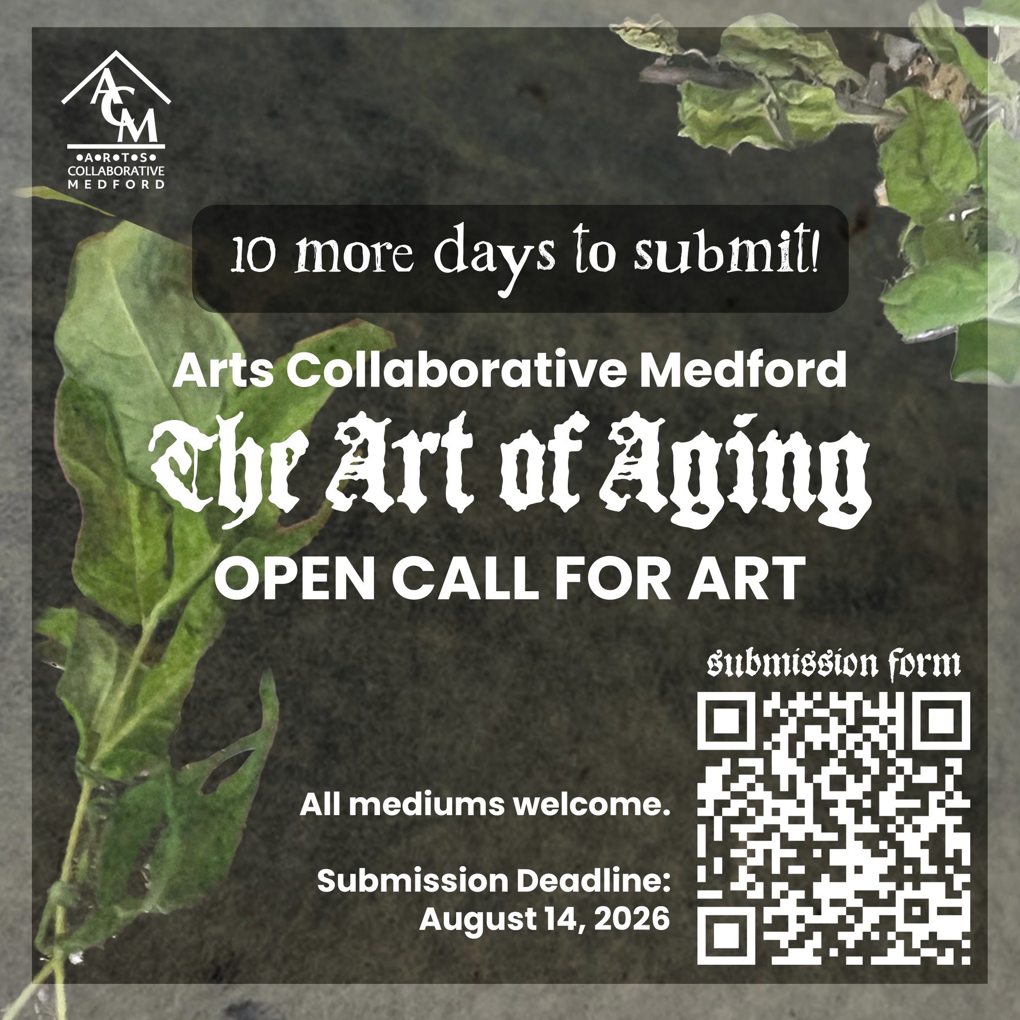Did you see the first poster for our open call show and have been thinking about submitting? Well, you're in luck, you have 10 days to submit to the exhibition! Scan the QR code and go to our website to learn more before the August 14th deadline :)