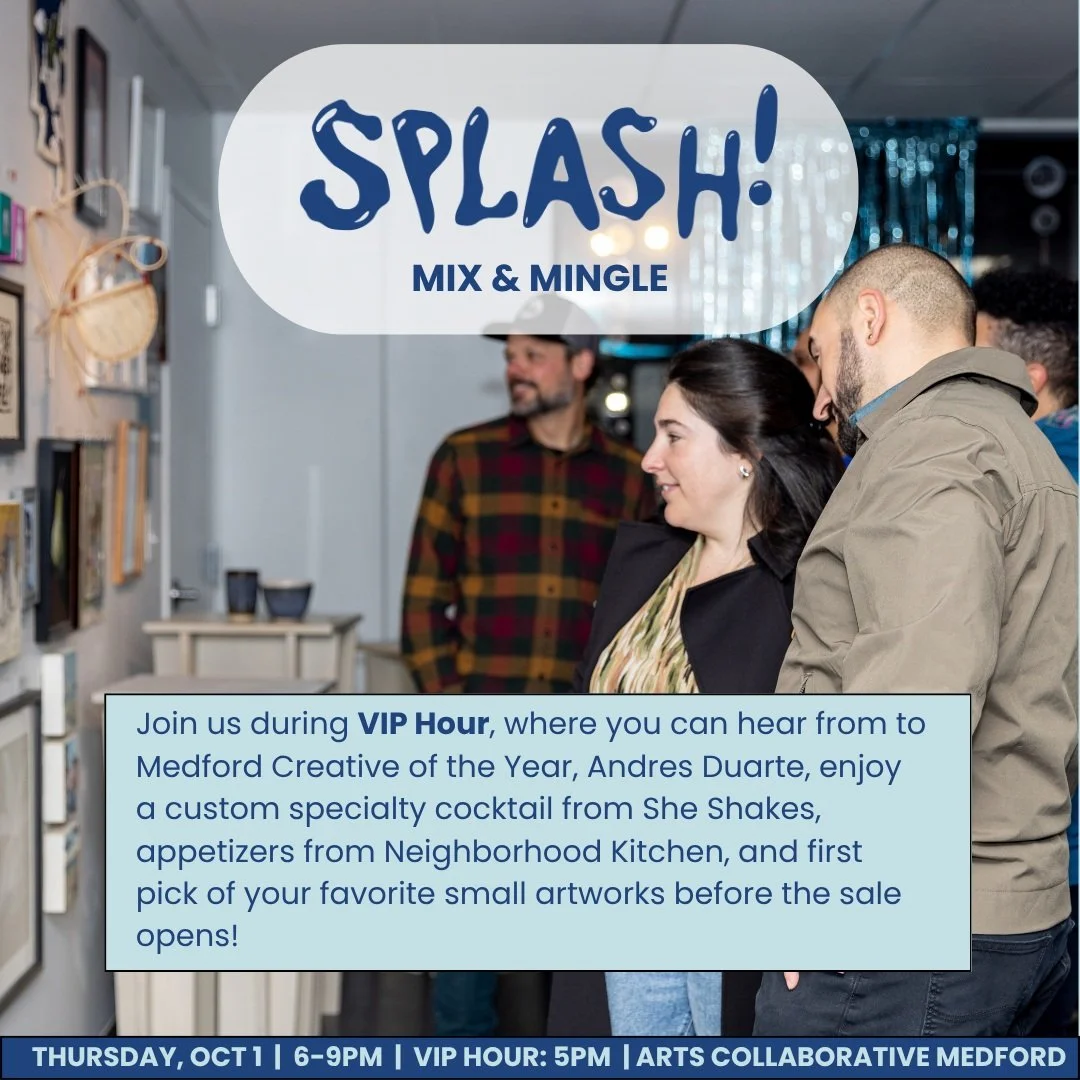 Today's the day! The party gets started at 5:00 p.m. with our VIP Hour. Andres Duarte @nxnandres &mdash;our Medford Creative of the Year&mdash; will be on hand, plus all kinds of treats and goodies for your pleasure and perusal. 

Early entry tickets