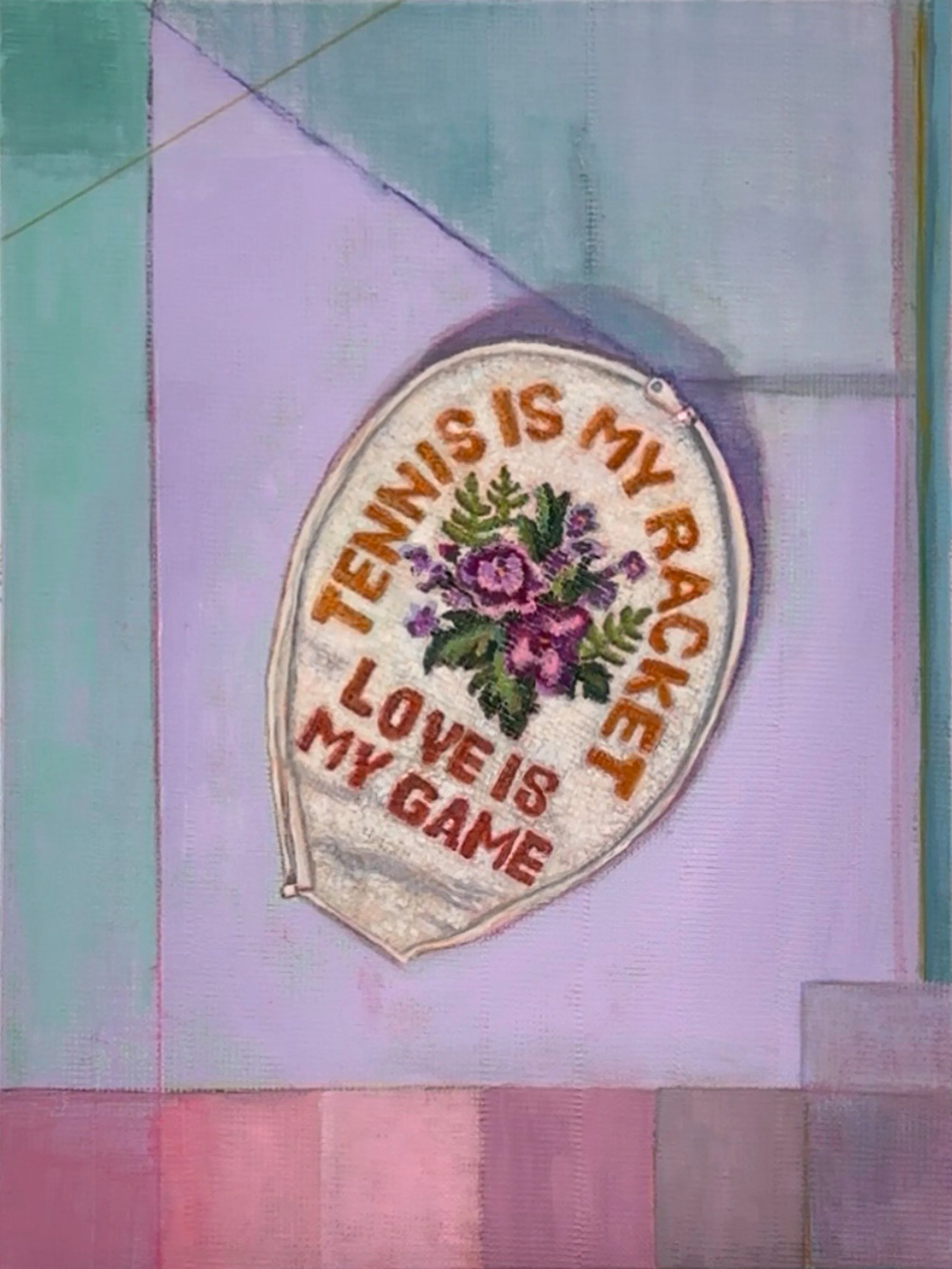 Needlepoint, Mixed media on canvas, 18"x24", 2026