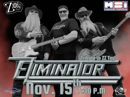 🎸 SHARP DRESSED. FULL TILT.
The ELIMINATOR BAND takes @galesburgorpheum NOV 15th&mdash;Texas grit, full volume, zero regrets. 🔥
Fuzz pedals screaming, hips locked in groove&mdash;every riff, every swagger, straight from that lil ol' band from Chica