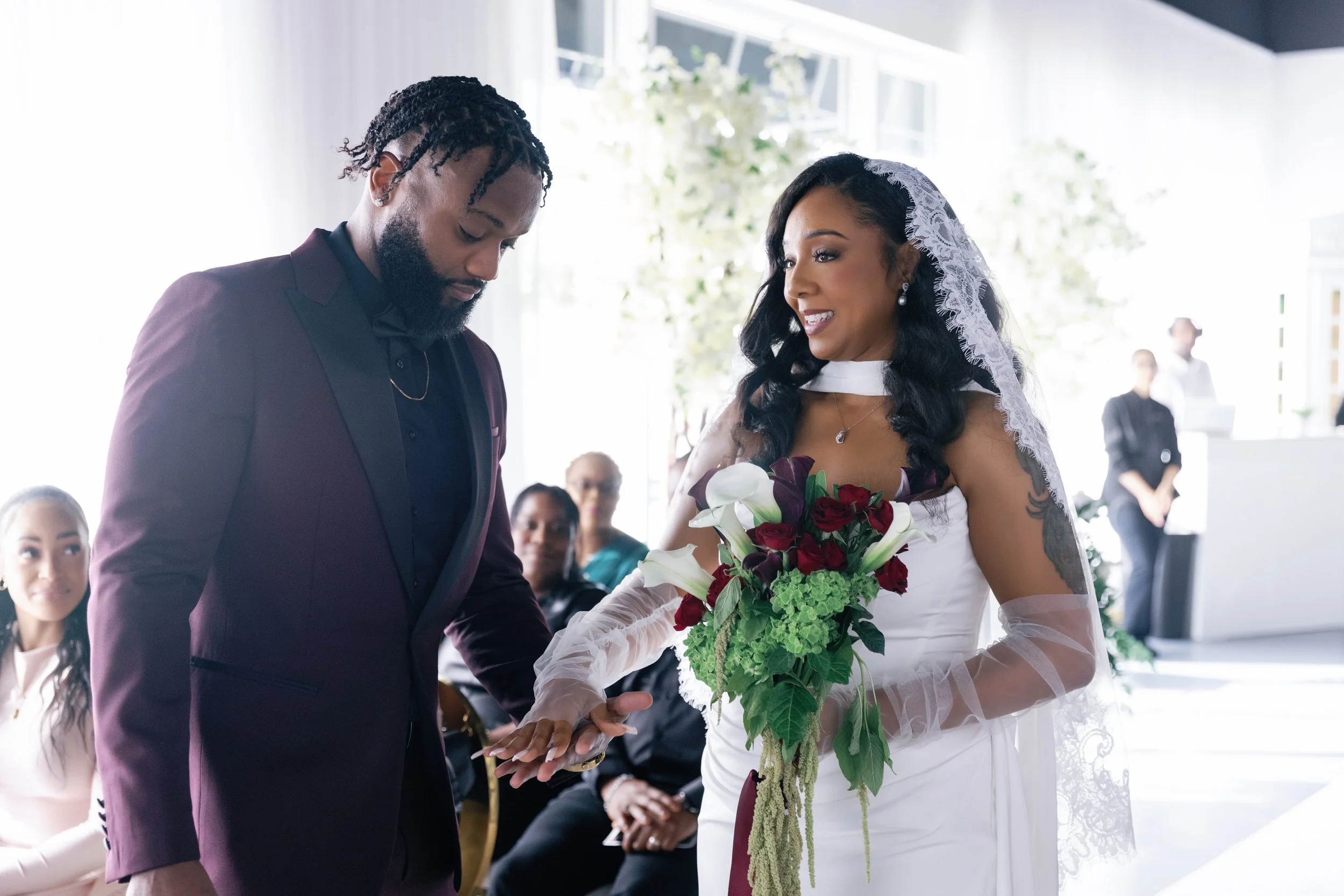 Jalishia and Leon's micro wedding at Palais Noir wedding venue in Ajax, Ontario. Durham's best event venue for small celebrations.