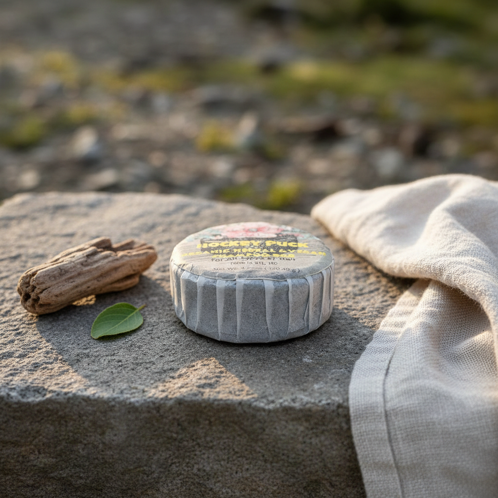 The Hockey Puck Round Black Shampoo & Body Bar