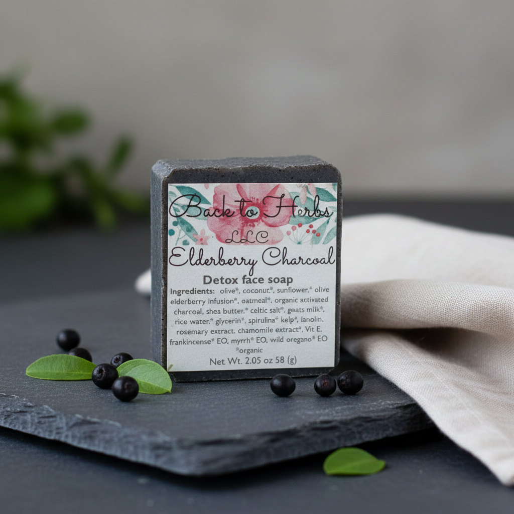 Elderberry  Charcoal Organic Face Bar – Gentle Skincare