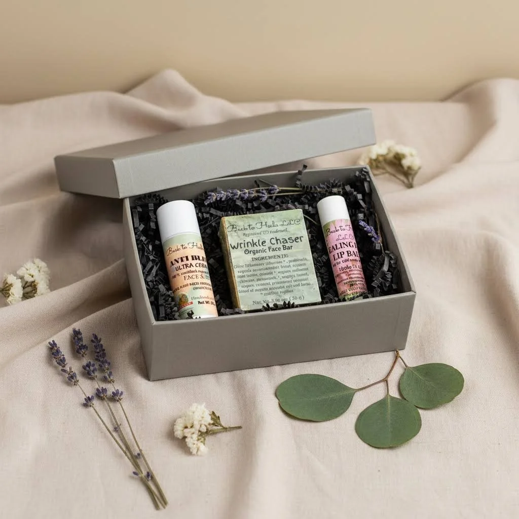 Wrinkle Chaser Botanical Face Soap Set with Lotion Bar & Lip Balm