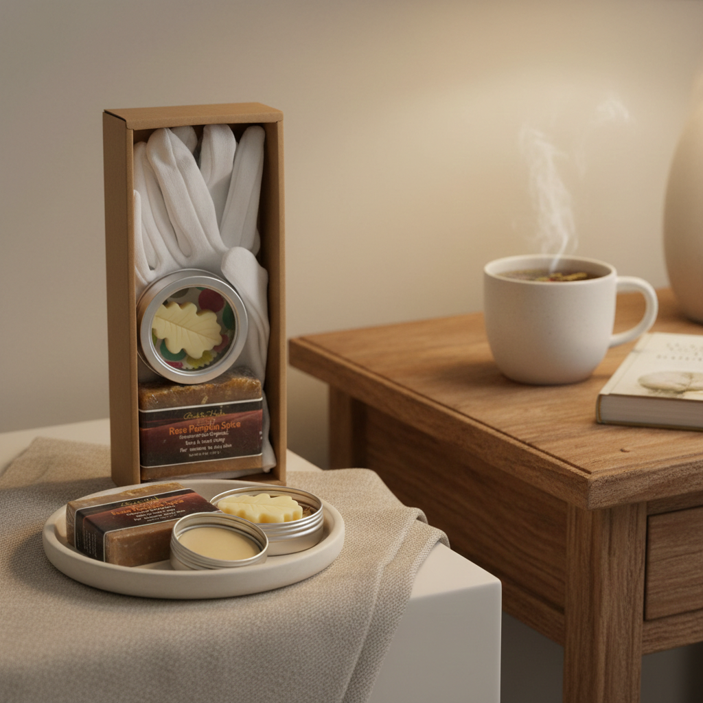 Hand Care Gift Set with Organic Cotton Gloves – 100% Organic