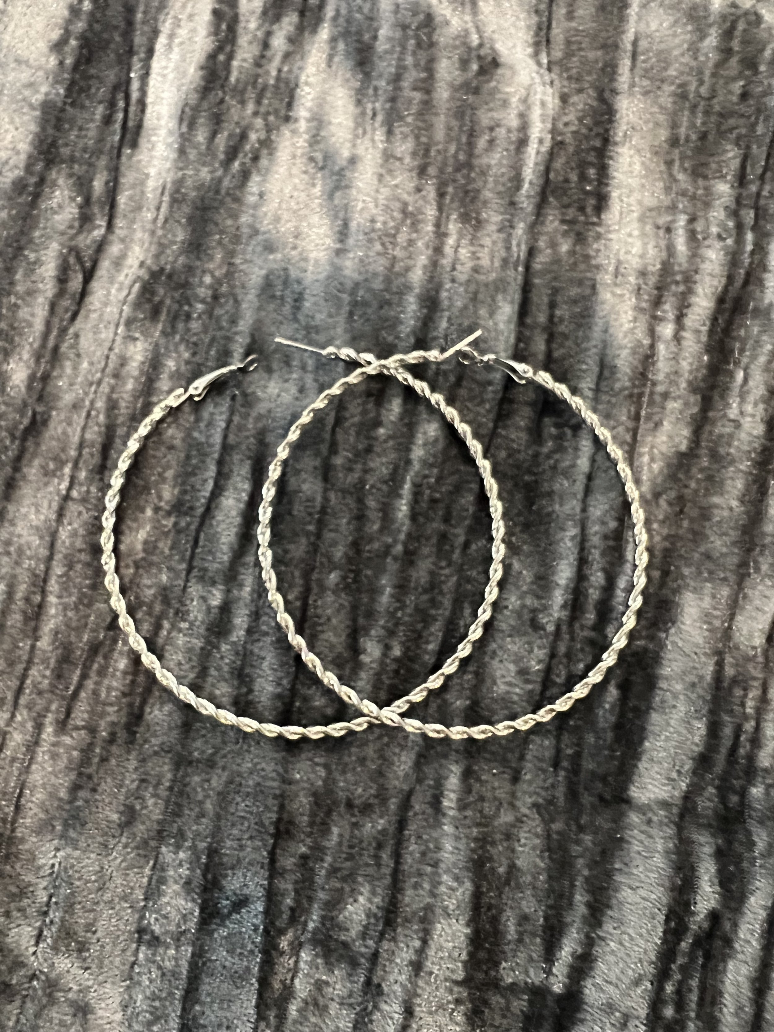 Elegant Silver Twisted Hoop Earrings