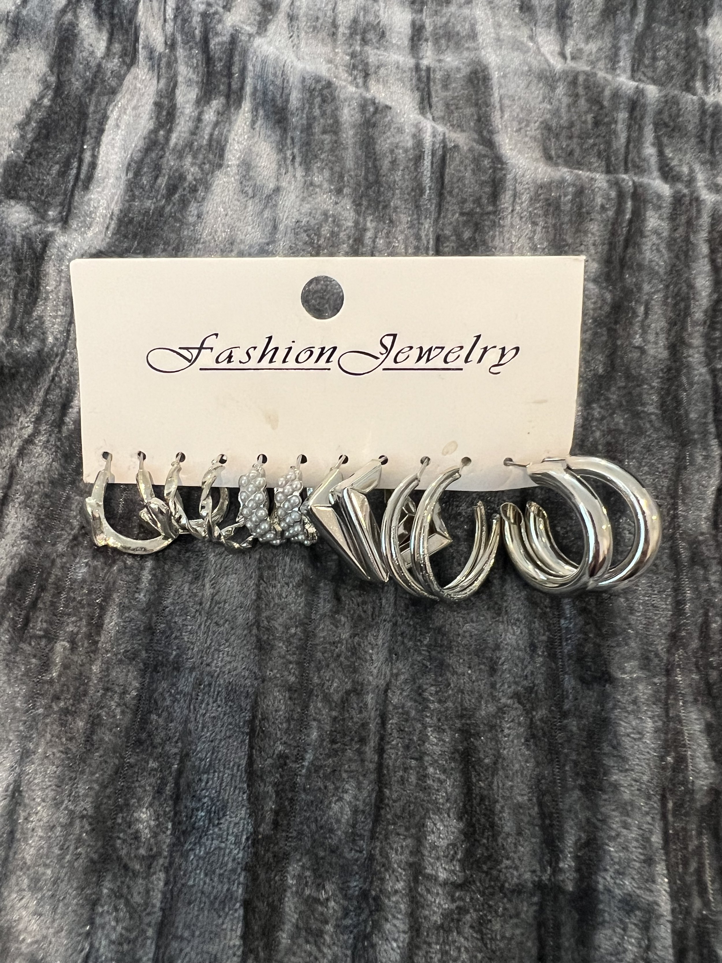 Silver Hoop and Stud Earring Set