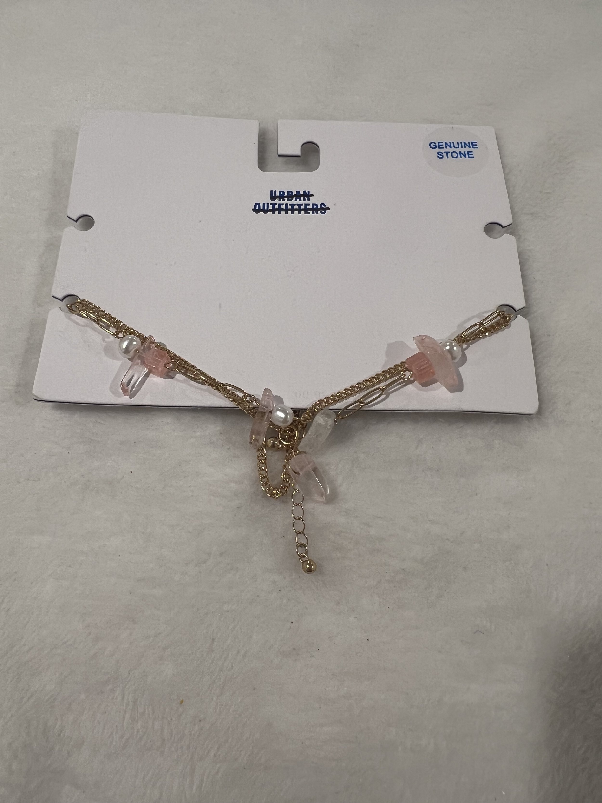 Urban Outfitters Pink and Gold Necklace