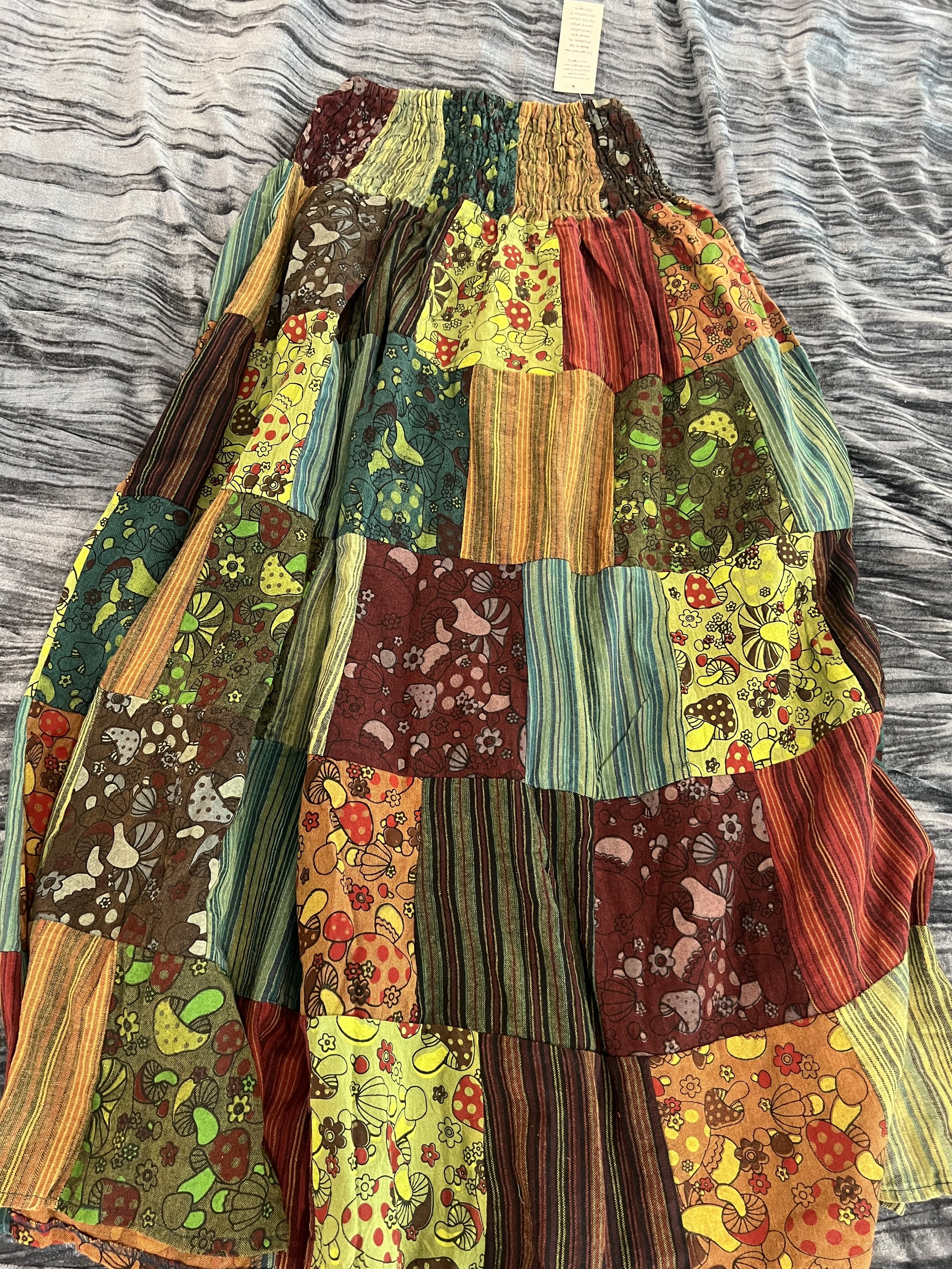 Colorful Patchwork Maxi Skirt One Size Fits S-L