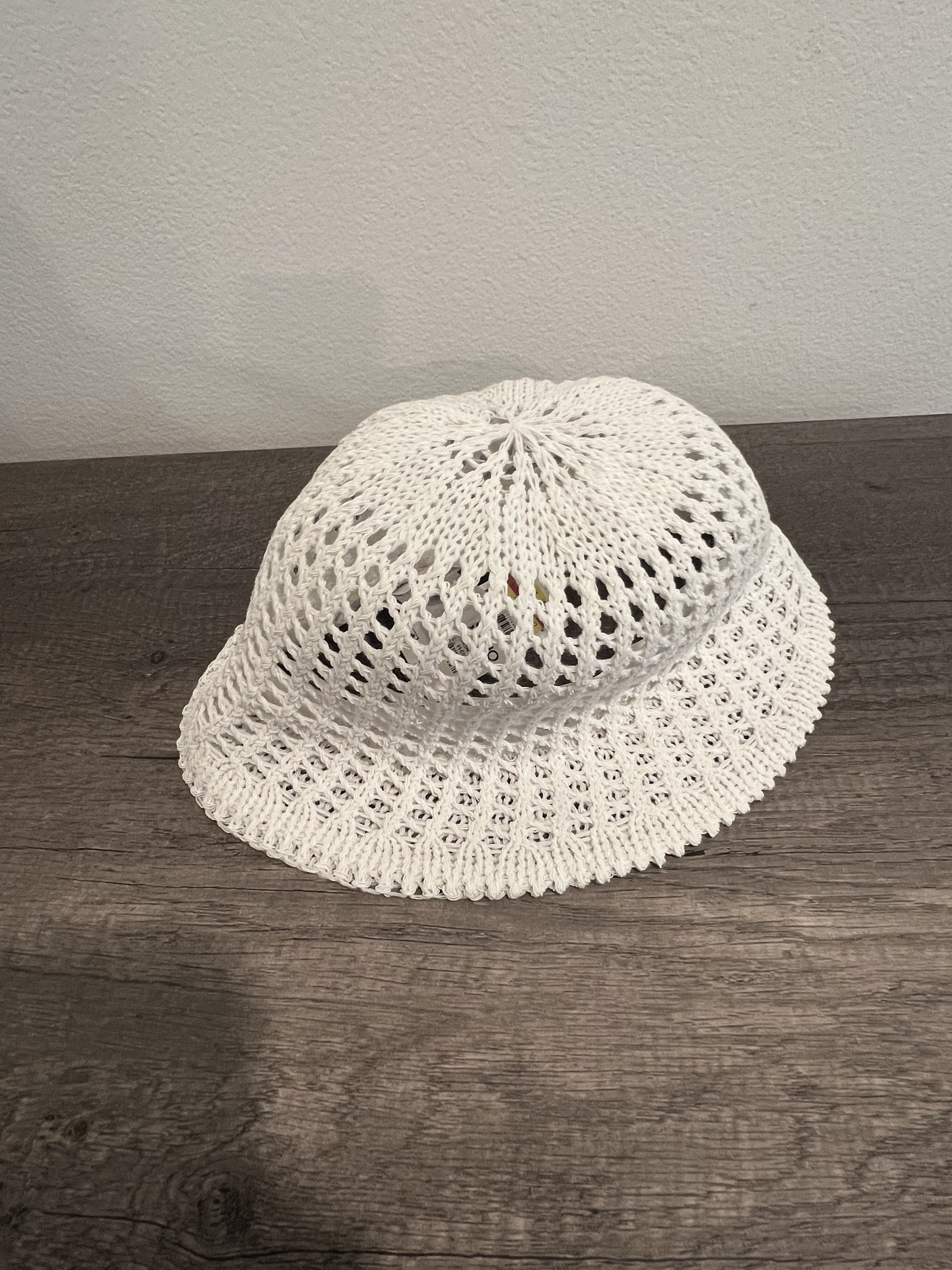 White Crochet Bucket Hat