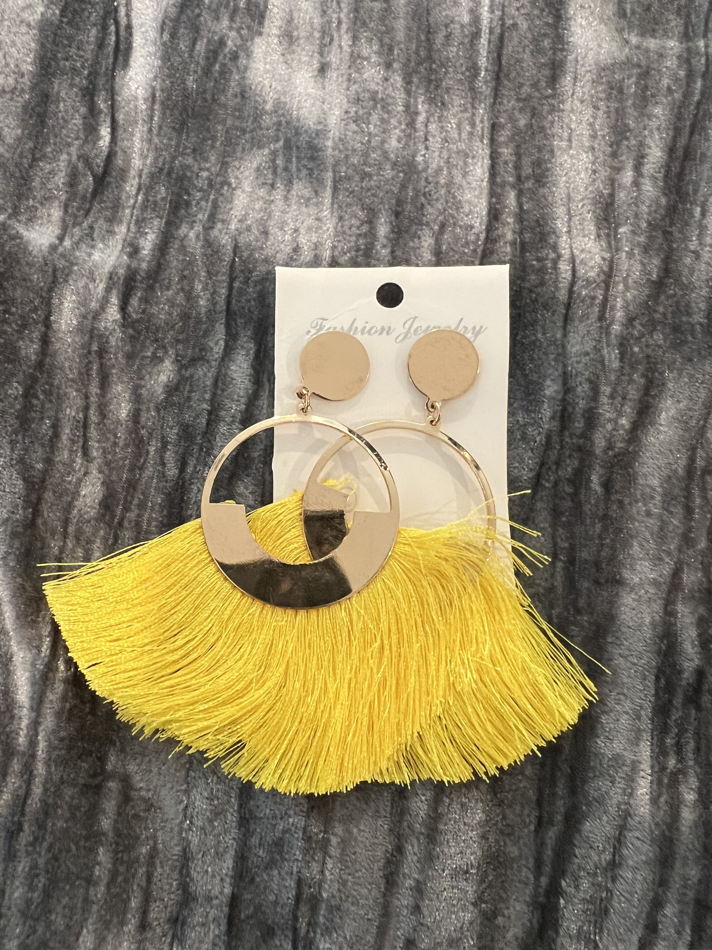 Yellow Tassel Earrings