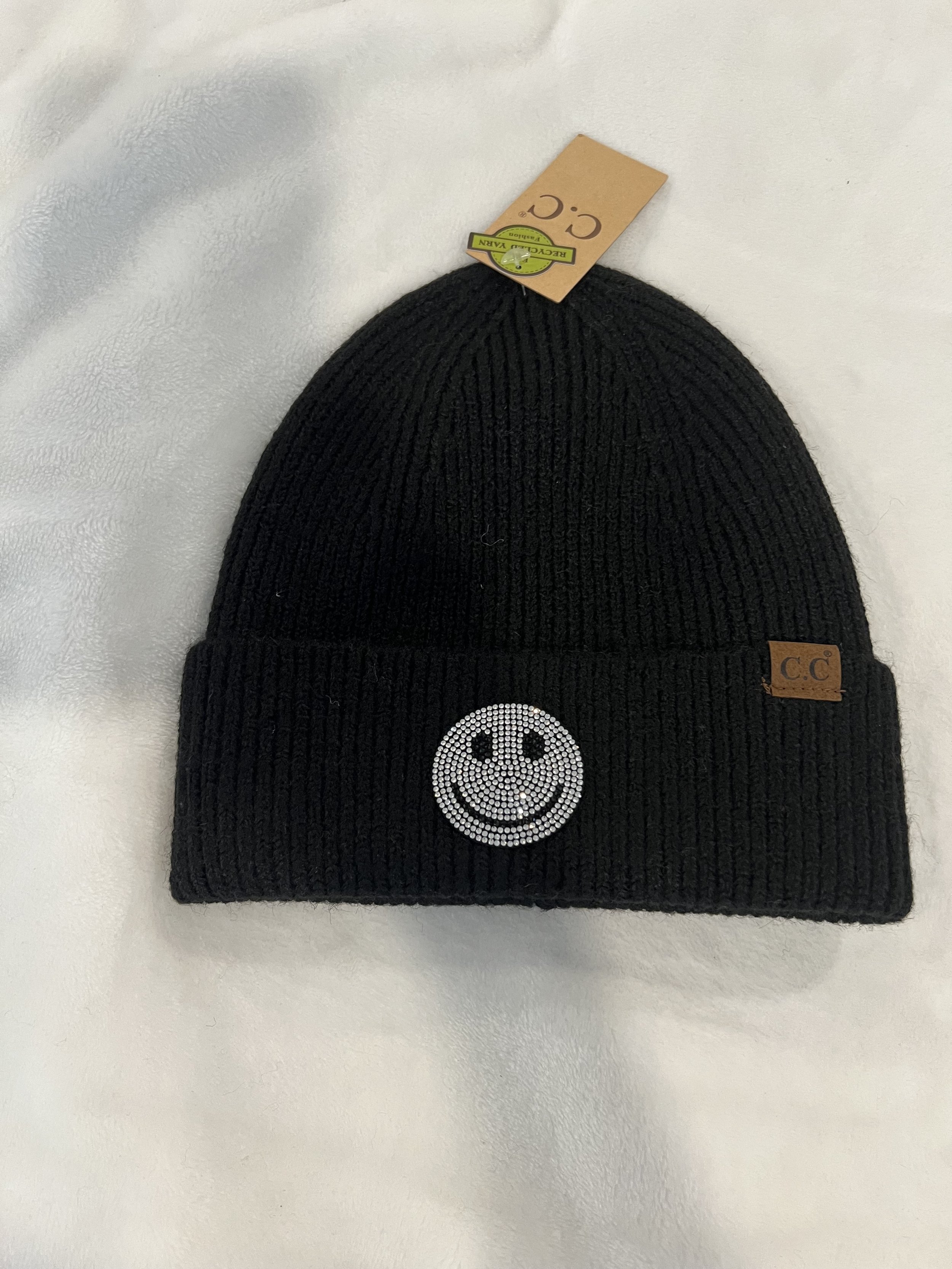 C.C Black Smiley Beanie