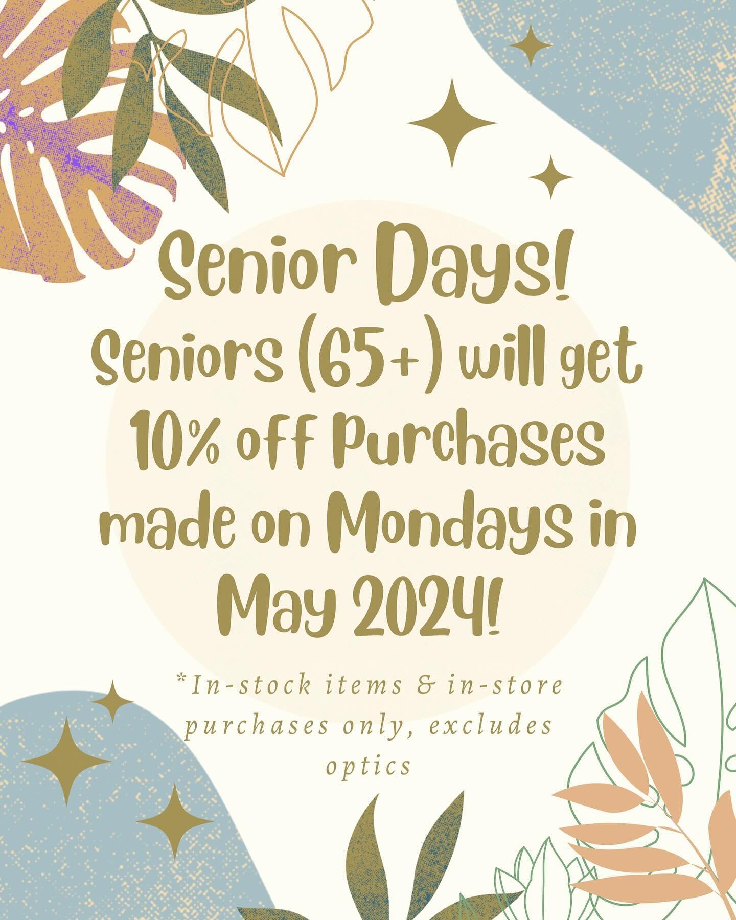 It&rsquo;s senior Monday! Come see us today! We&rsquo;re open until 5pm! 

#seniorday #seniordiscount #wildbirdandgarden #shopsmall #localbusiness #familyownedbusiness #wilmingtonnc #supportsmallbusiness #shoplocalilm #smallbusiness