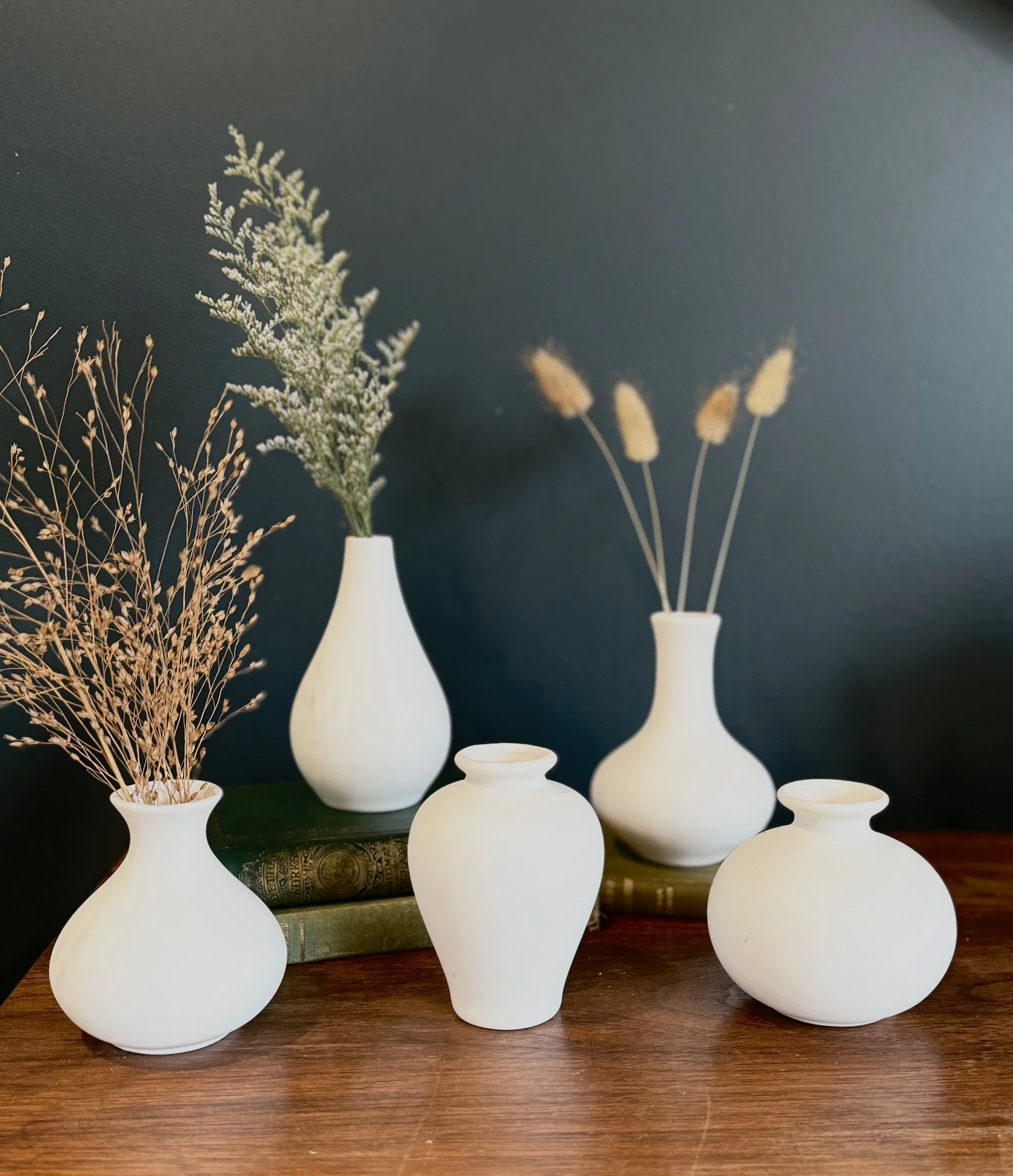 White ceramic bud vases collection 25 total $4/per vase