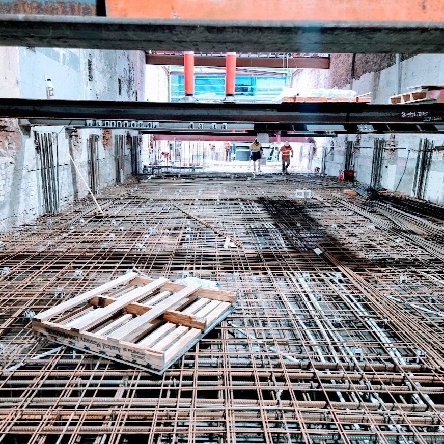 340 Queen St steel reinforcement slab structure