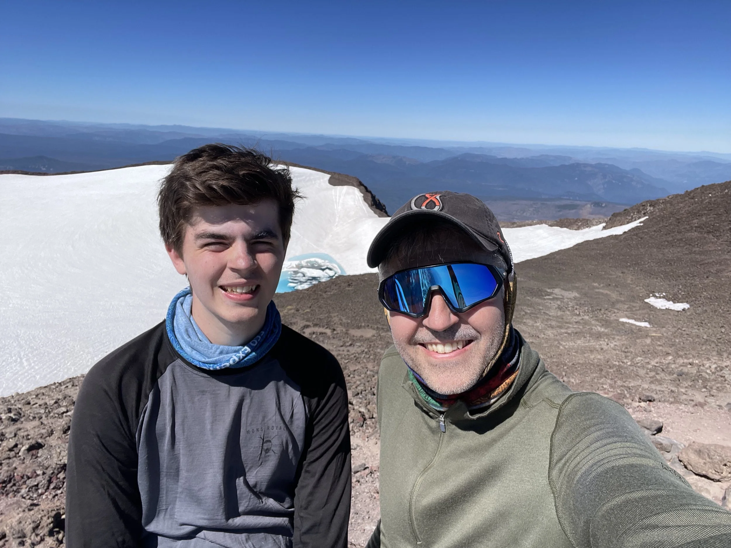 We made it to the summit 10,358 feet above sea level! Teardrop Lake in the background
