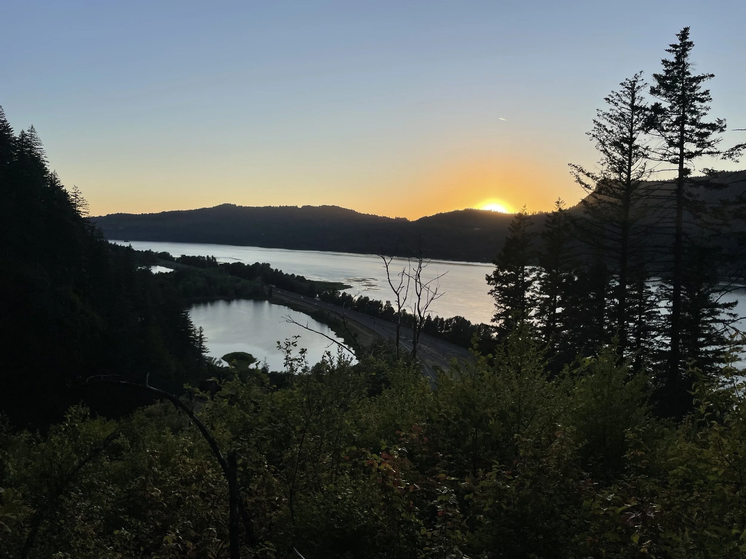 Sunset over the Columbia river