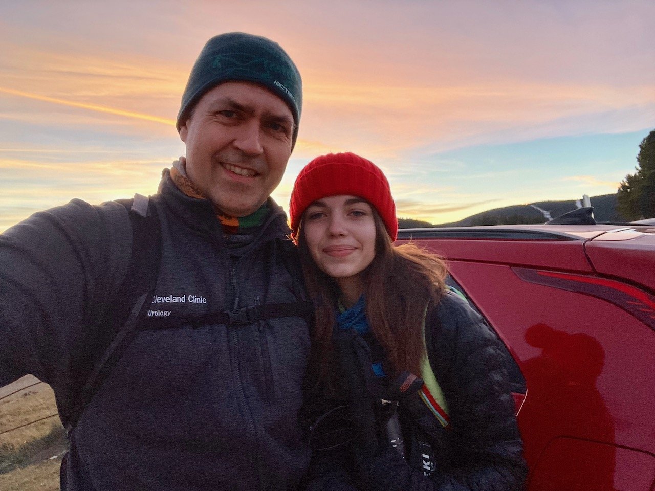 Starting the climb just before daybraek