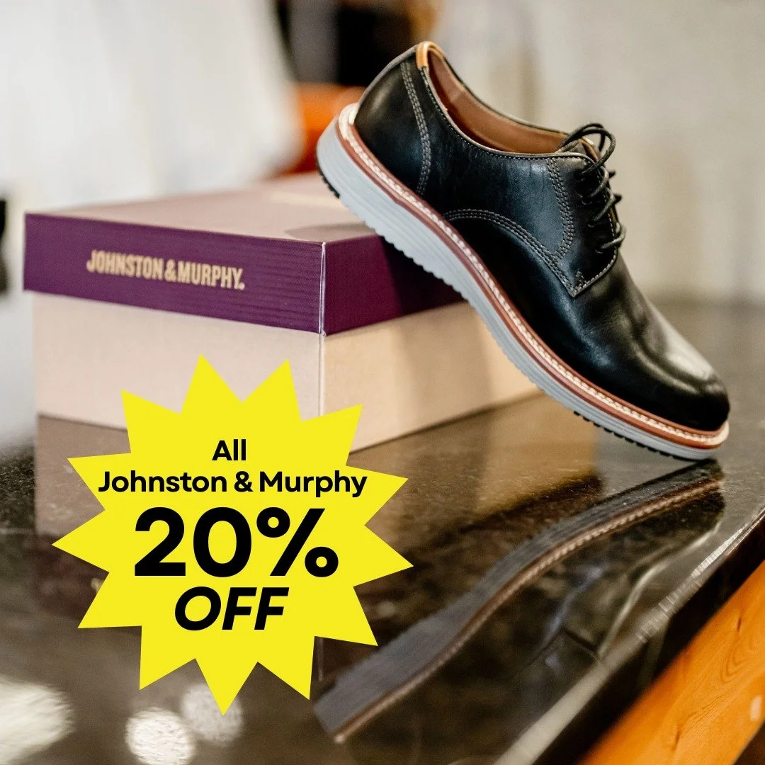 Johnston &amp; Murphy shoes are 20% OFF &mdash; classic craftsmanship, modern style 👞

Fun fact: Each pair is made with over 100 steps of handcrafted detail &mdash; that&rsquo;s quality you can feel with every step.

#JohnstonAndMurphy #MensStyle #C