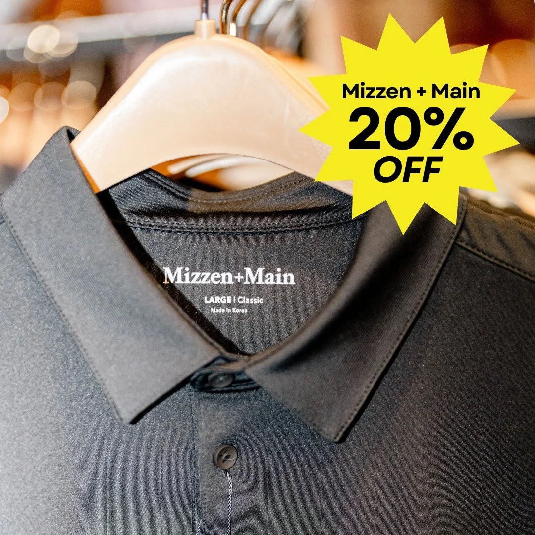 Mizzen+Main is 20% OFF &mdash; performance meets polish 👔

Fun fact: They were the first to bring moisture-wicking, wrinkle-resistant performance fabric to dress shirts. No dry cleaner needed!

#MizzenAndMain #MensStyle #PerformanceWear #WrinkleFree