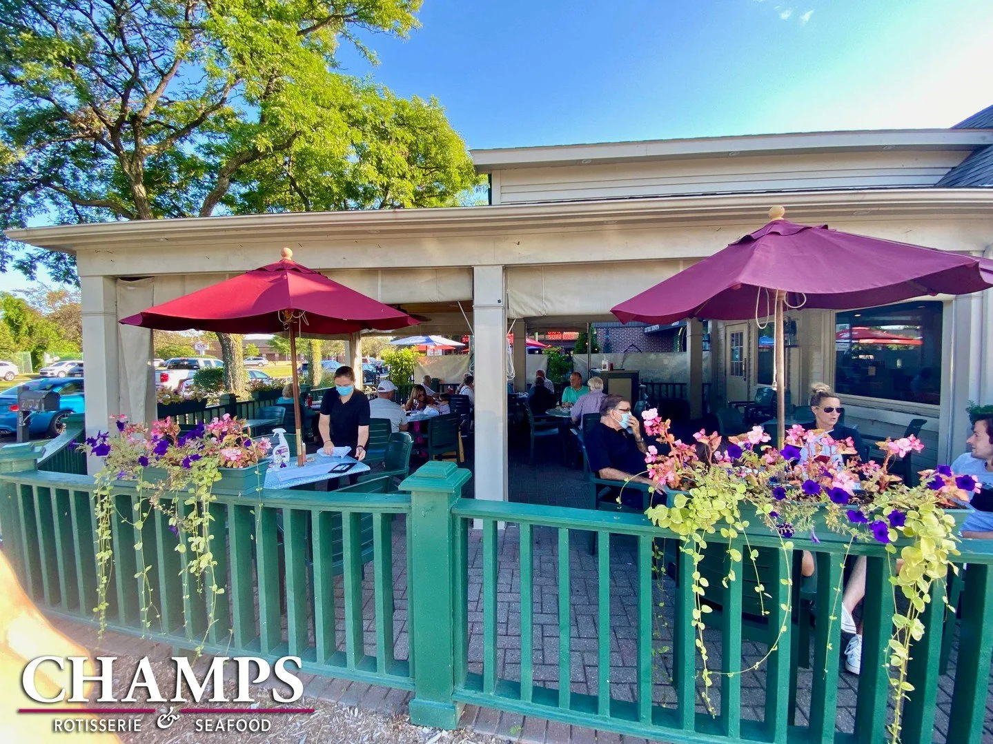 Rain or shine, our covered patio is the place to hang out all spring long!