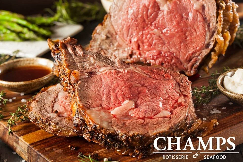 It's Prime Rib time at Champs! Enjoy our famous Prime Rib &amp; Au Jus Dinner - while it lasts!

#Champs #PrimeRib #Saturday #Special #Delicious