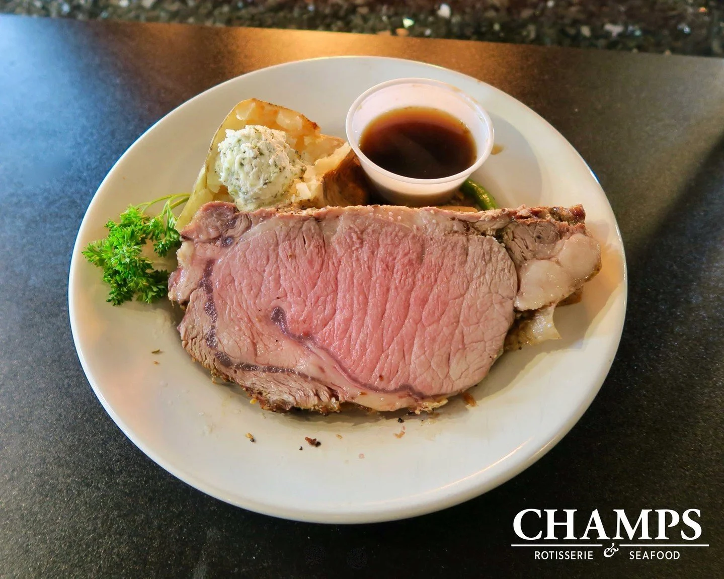 We have a big cut of tender, slow roasted Prime Rib with your name on it! Enjoy on special, every Thursday at Champs!