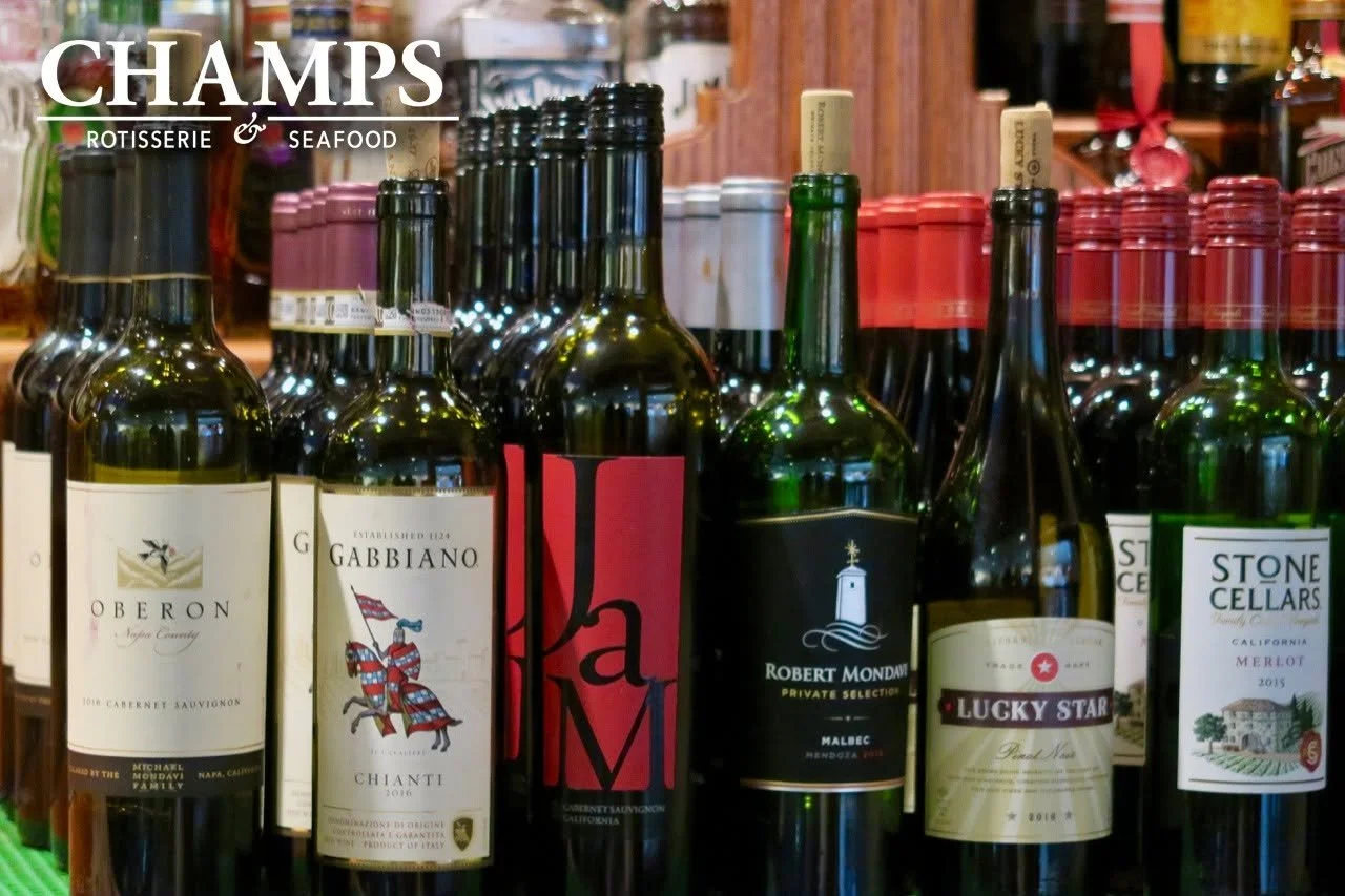 Enjoy a bottle with dinner tonight, it's Wine Wednesday at Champs!

All glasses and bottles half off tonight!
