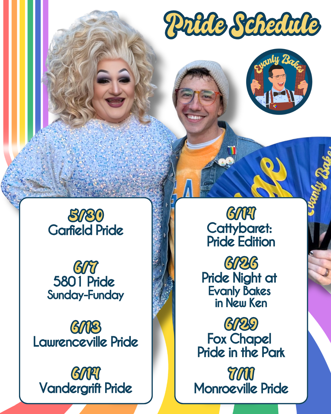 Where to find Evanly Bakes, the gayest bakery in Western PA, for Pride in the Pittsburgh area in June 2026.
