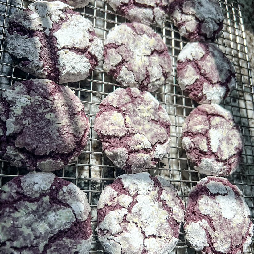 Ube Crinkle Cookies