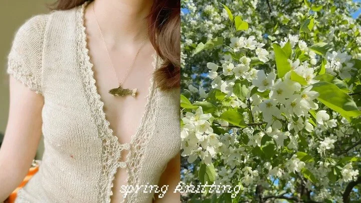 just some pretty things for spring!!!! 🌷 knitting patterns for the ophelia blouse, tied &amp; true cardigan, choupette camisole, unicorn tapestry cardigan, AND ophelia tank knitting patterns are all available on my website &amp; ravelry!!!
p.s. sorr
