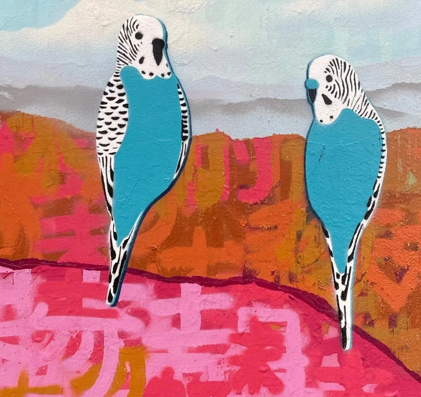 Two%2BBlue%2BAnd%2BWhite%2BBudgies%2BIn%2BThe%2BBush.jpg