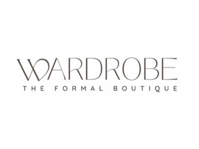 Logo with "Wardrobe The Formal Boutique" text