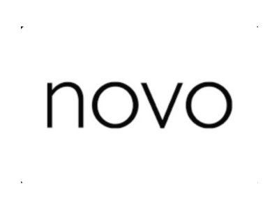 Logo with the text "novo" in a simple black font on a white background.