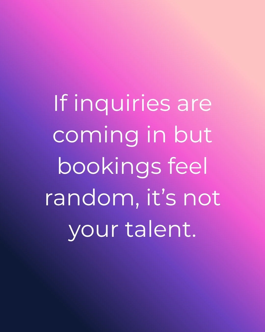 If inquiries are coming in but bookings feel random, it&rsquo;s usually not your talent.
It&rsquo;s the gap between &ldquo;I&rsquo;m interested&rdquo; and &ldquo;here&rsquo;s how to book.&rdquo;

That gap is where people drift.
Not because they don&r