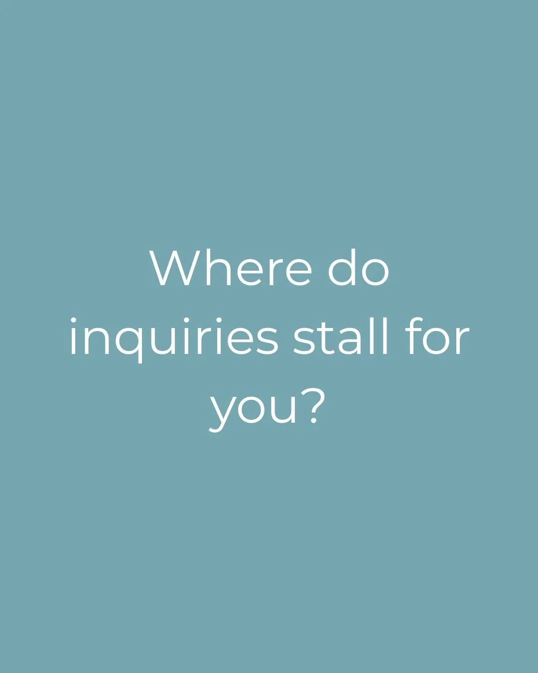 Quick poll time.
Where do inquiries stall for you?
1. Replying
2. After you send pricing
3. Following up (before it gets awkward)
4. Contract + invoice
5. Getting paid

Comment the number and tell me what you sell (photography, coaching, services, et