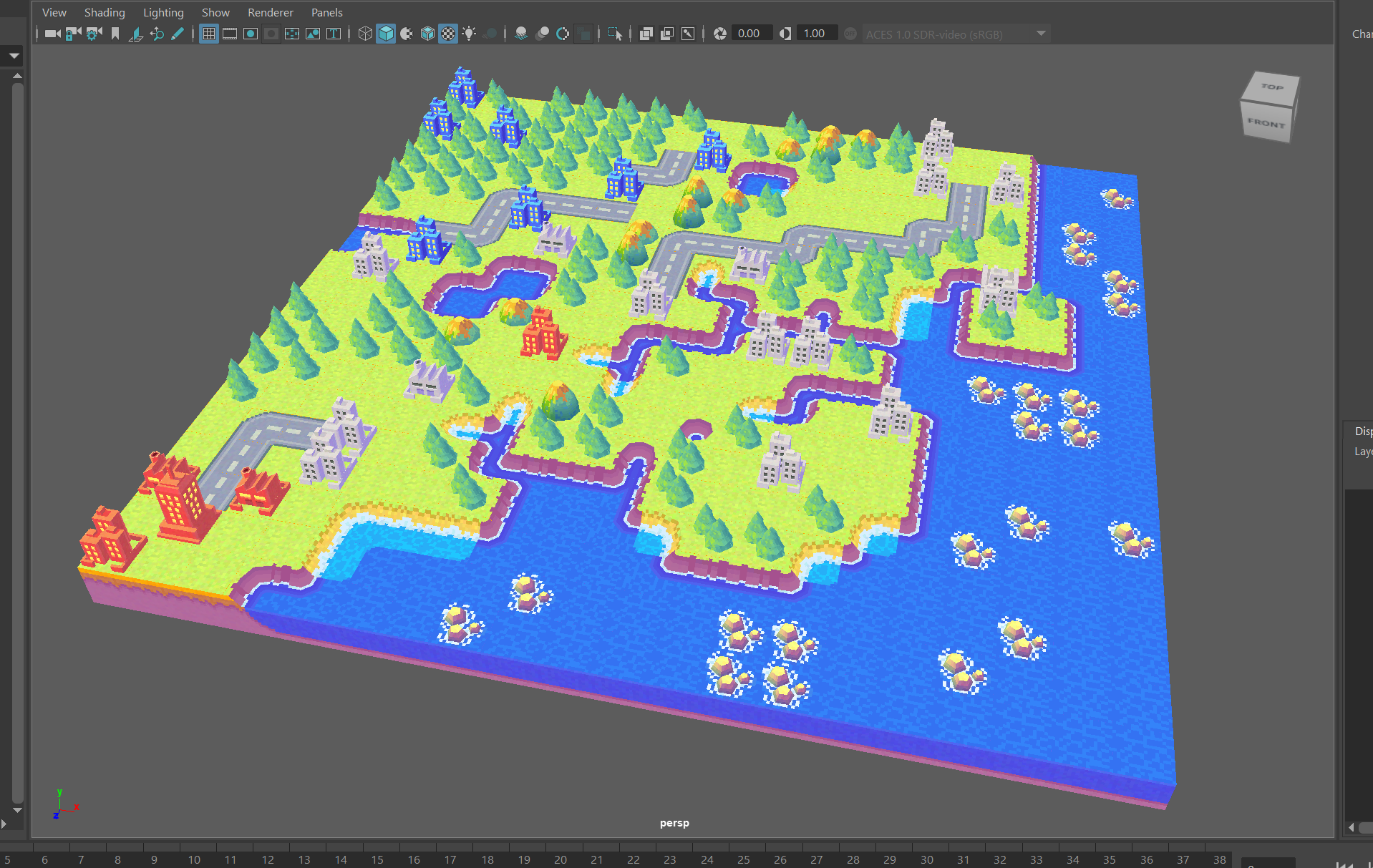 A test map used for seeing how the tiles and props are looking together.
