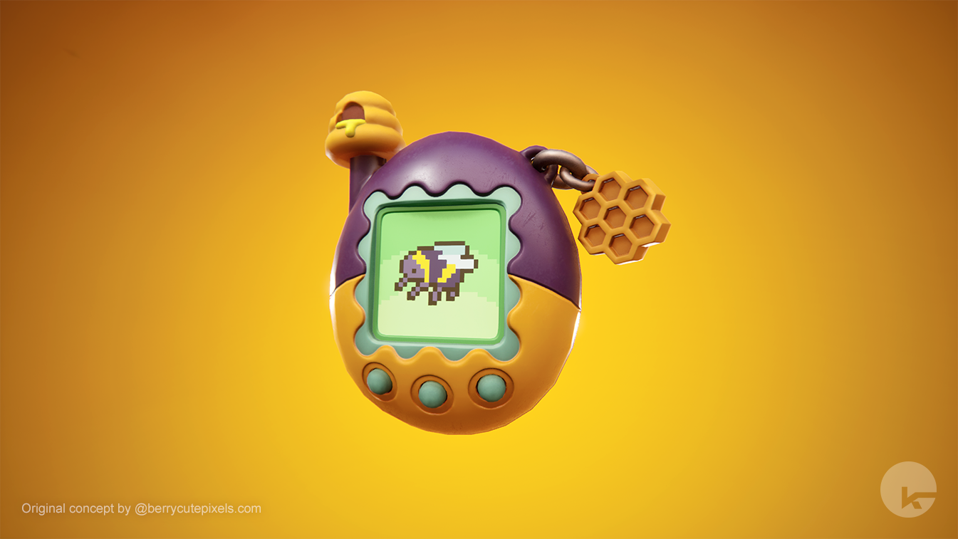 Bee Tamagotchi model with final textures and materials. Screenshot taken from Unreal Engine 5.