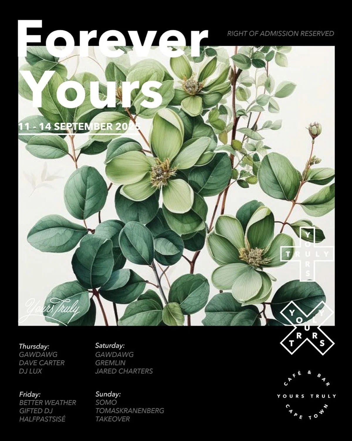 It&rsquo;s Friday. The sun is out, the drinks are cold and the music lineup is looking incredible. It doesn&rsquo;t get much better than this 🪩🎵

@yourstrulycafe #yourstruly #allyours #thisisyours #sametimetomorrow #restaurant #bar #capetown #south