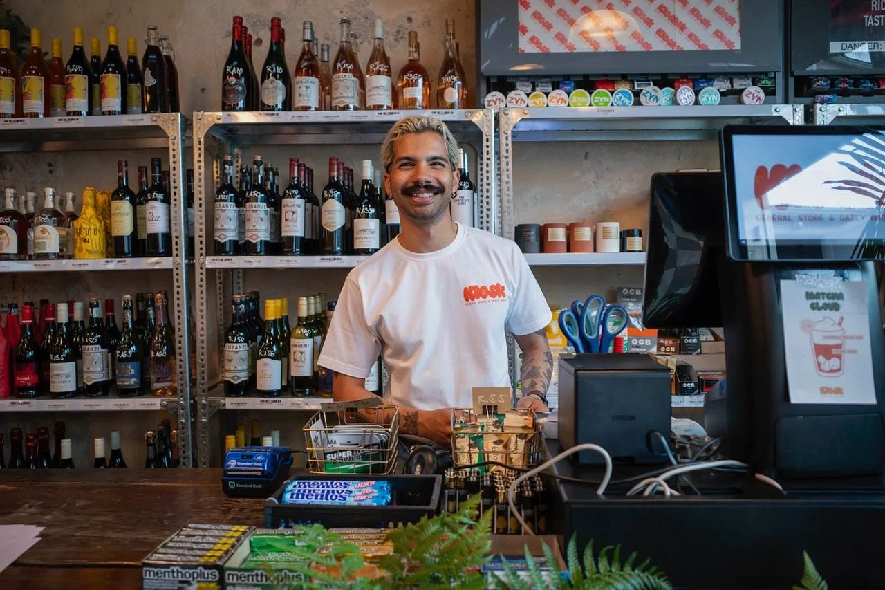 Meet @simncore  Our friend, manager, comrade, avid motorcycle rider, coffee drinker, model, pizza eater, beer drinker and generally good guy who we thoroughly enjoy and appreciate 👌👍 Come say Hi 👋 to Si 😁

@kioskcommunity #grocer #cafe #restauran