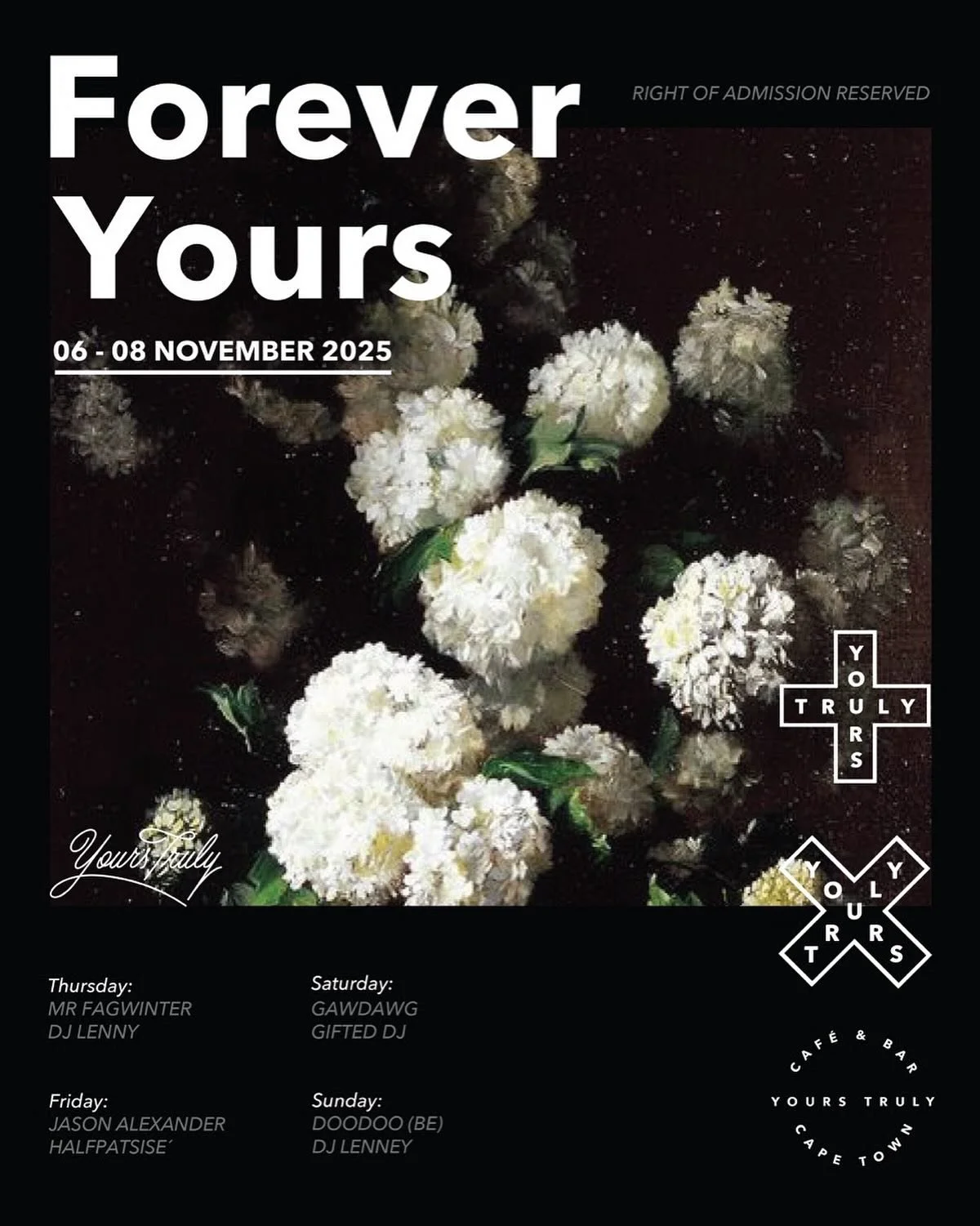 It&rsquo;s the First Thursday, which means the city comes out in full force this evening 🍸🪩🎵

We&rsquo;ve got a wonderful lineup both tonight and the rest of the weekend too 🌞

@yourstrulycafe #yourstruly #allyours #thisisyours #sametimetomorrow 