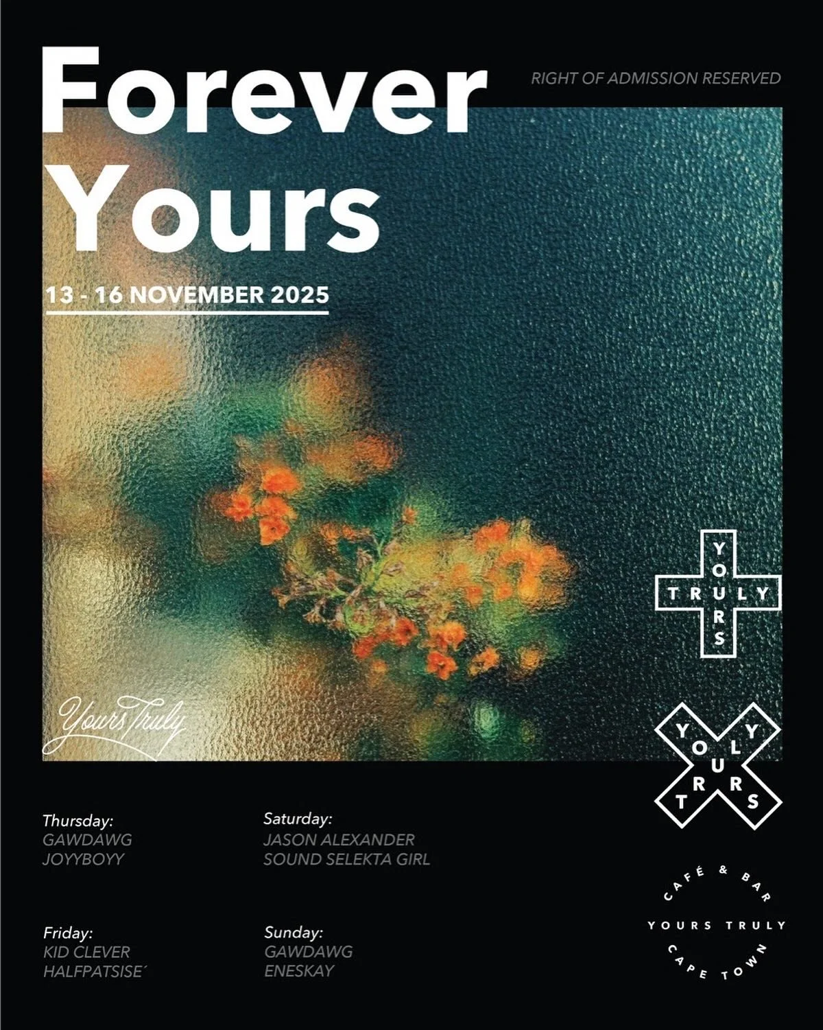 Keep it moving with us @yourstrulycafe 

#yourstruly #allyours #thisisyours #sametimetomorrow #restaurant #bar #cafe #capetown #southafrica @all.yours.co