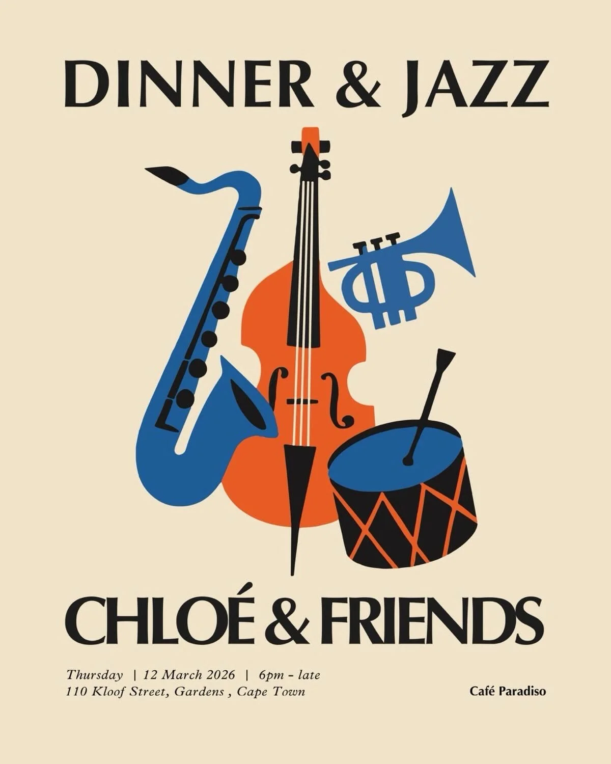 We&rsquo;re super excited for our next edition of Dinner &amp; Jazz 🎵 This Thursday 12 March we have @chloetatum_ and friends performing in our beautiful garden 🪴 . Be sure to get in early as there are limited seats available. 🎺 🍸❤️🪩 
Booking is