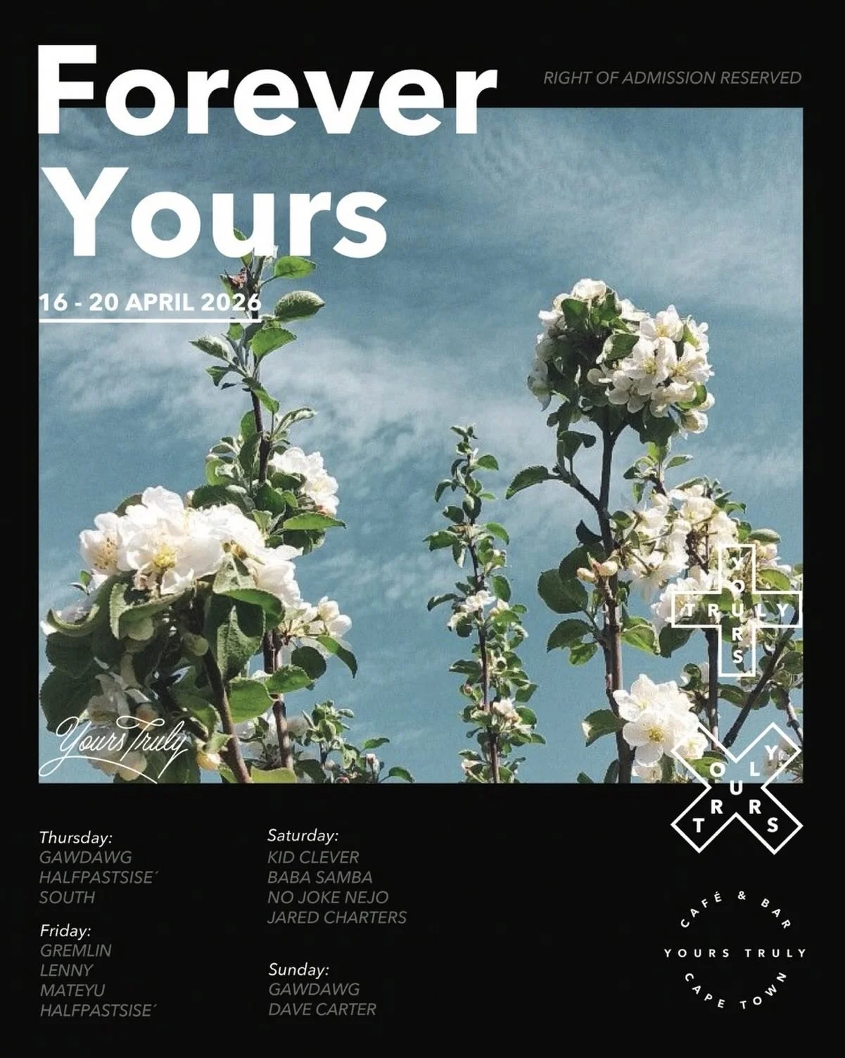 Another bout of fun for the weekend up ahead 🍸🎵🪩🌿🤩

@yourstrulycafe #yourstruly #allyours #thisisyours #sametimetomorrow #restaurant @all.yours.co