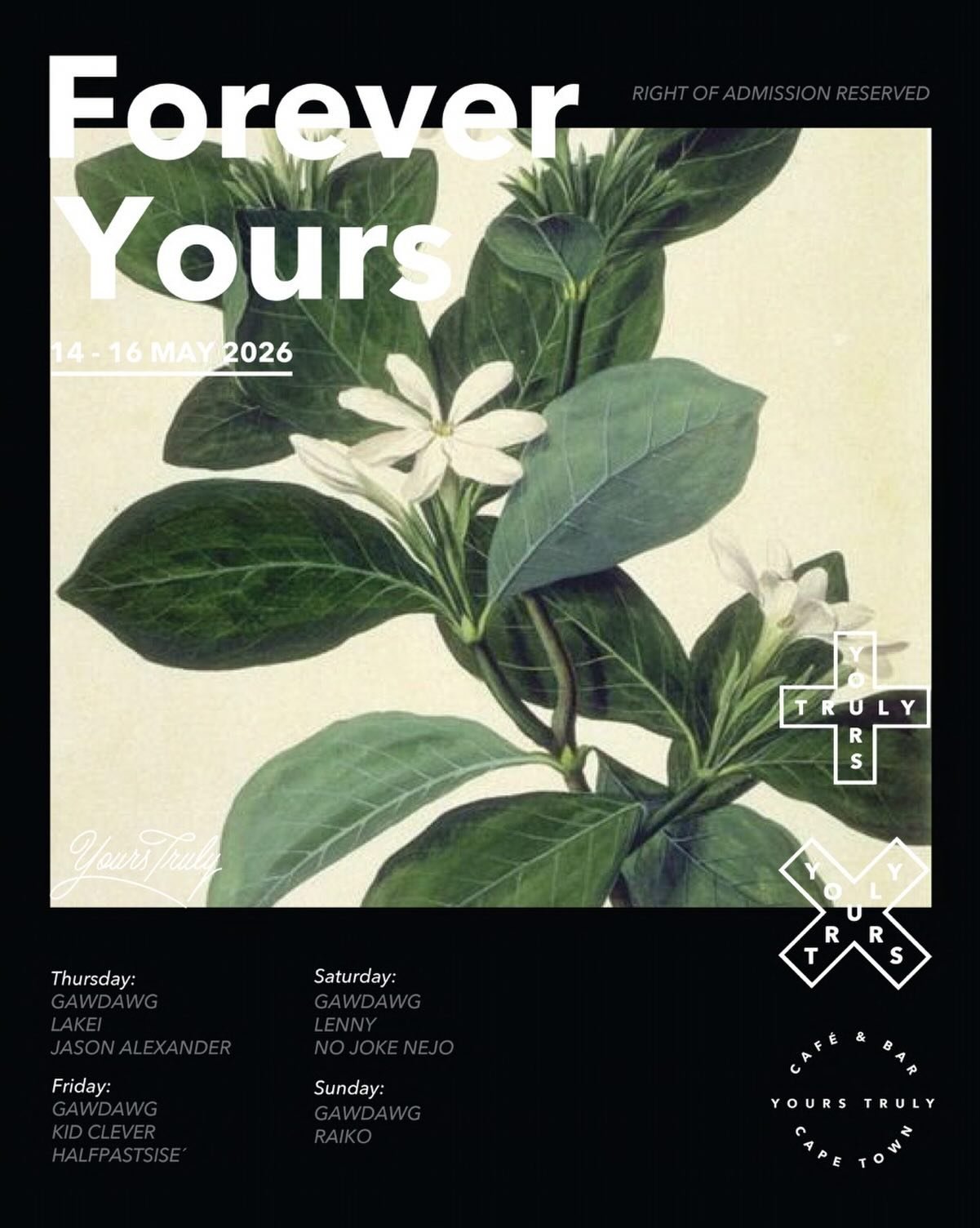 Happy Weekend 🎵🌞😁

Fun lineups, some warmer weather and a little shenanigans to keep moving 🪴🪩

@yourstrulycafe #ytc #yourstruly #allyours #thisisyours #sametimetomorrow @all.yours.co