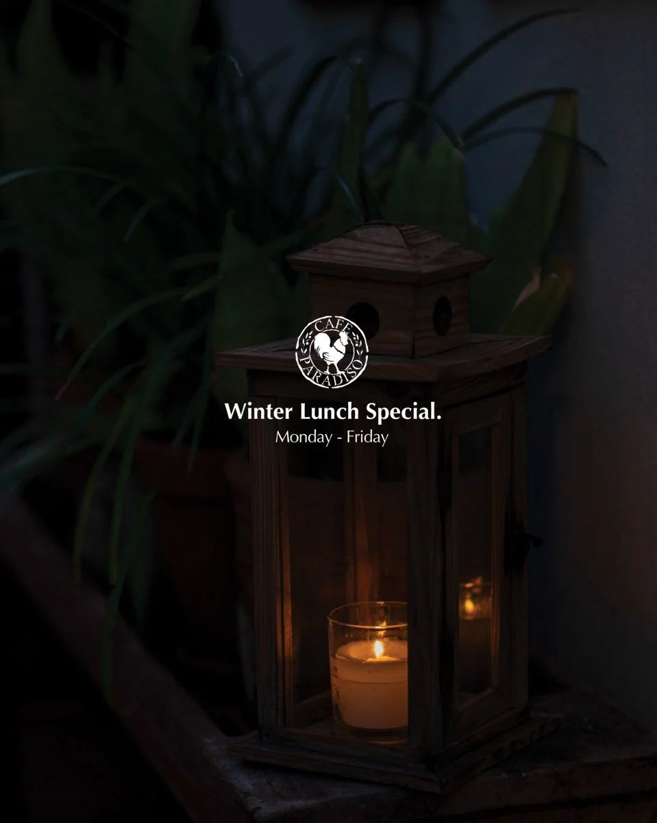 We&rsquo;ve got an amazing Winter Lunch Special. A two-course meal for R255 or a three-course meal for R295. Both options served with a complimentary glass of wine🍷. Available week-days only Mon-Fr 👍

@cafe_paradiso_cpt #cafeparadiso #restaurant #b