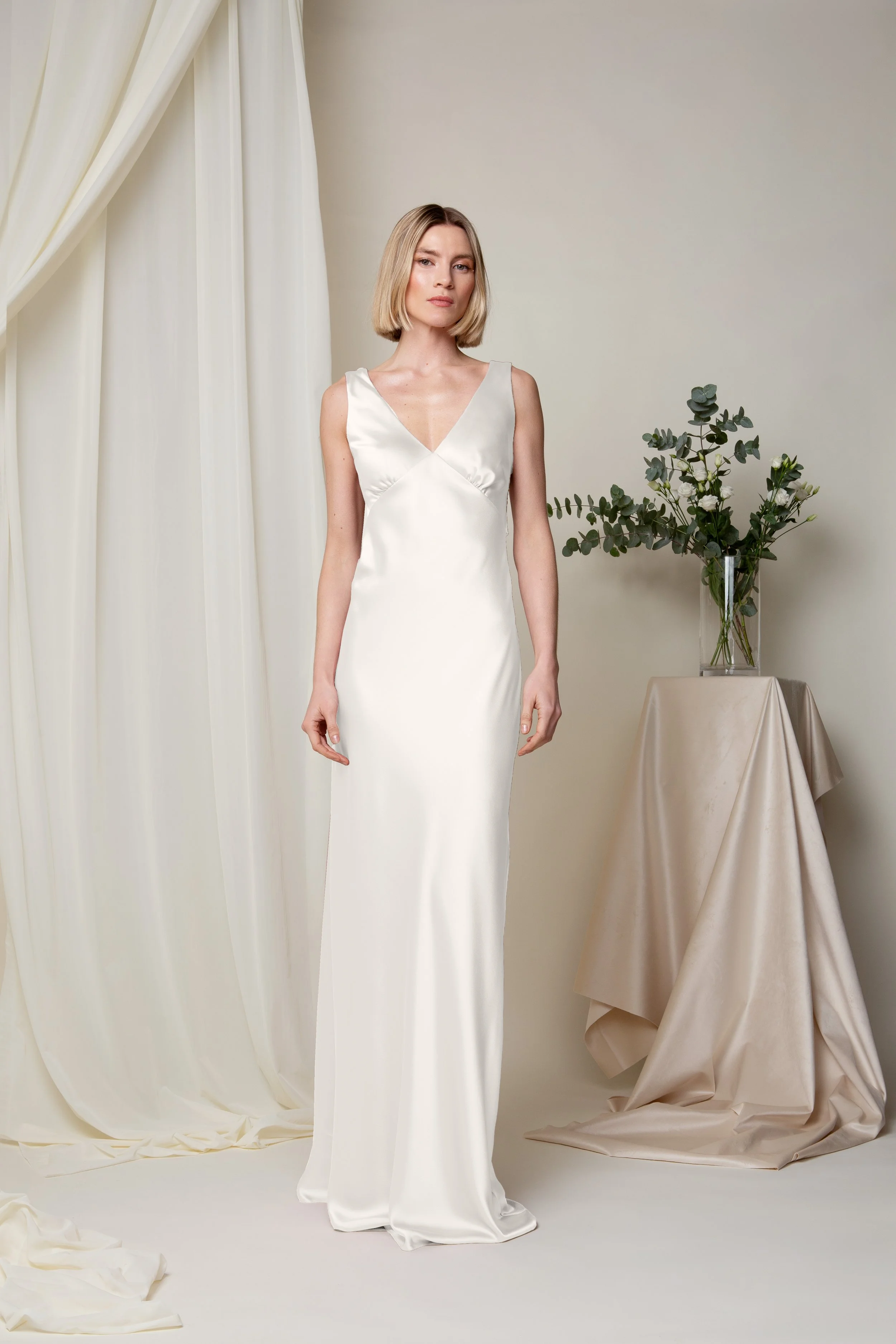 Coco V Neck Satin Dress