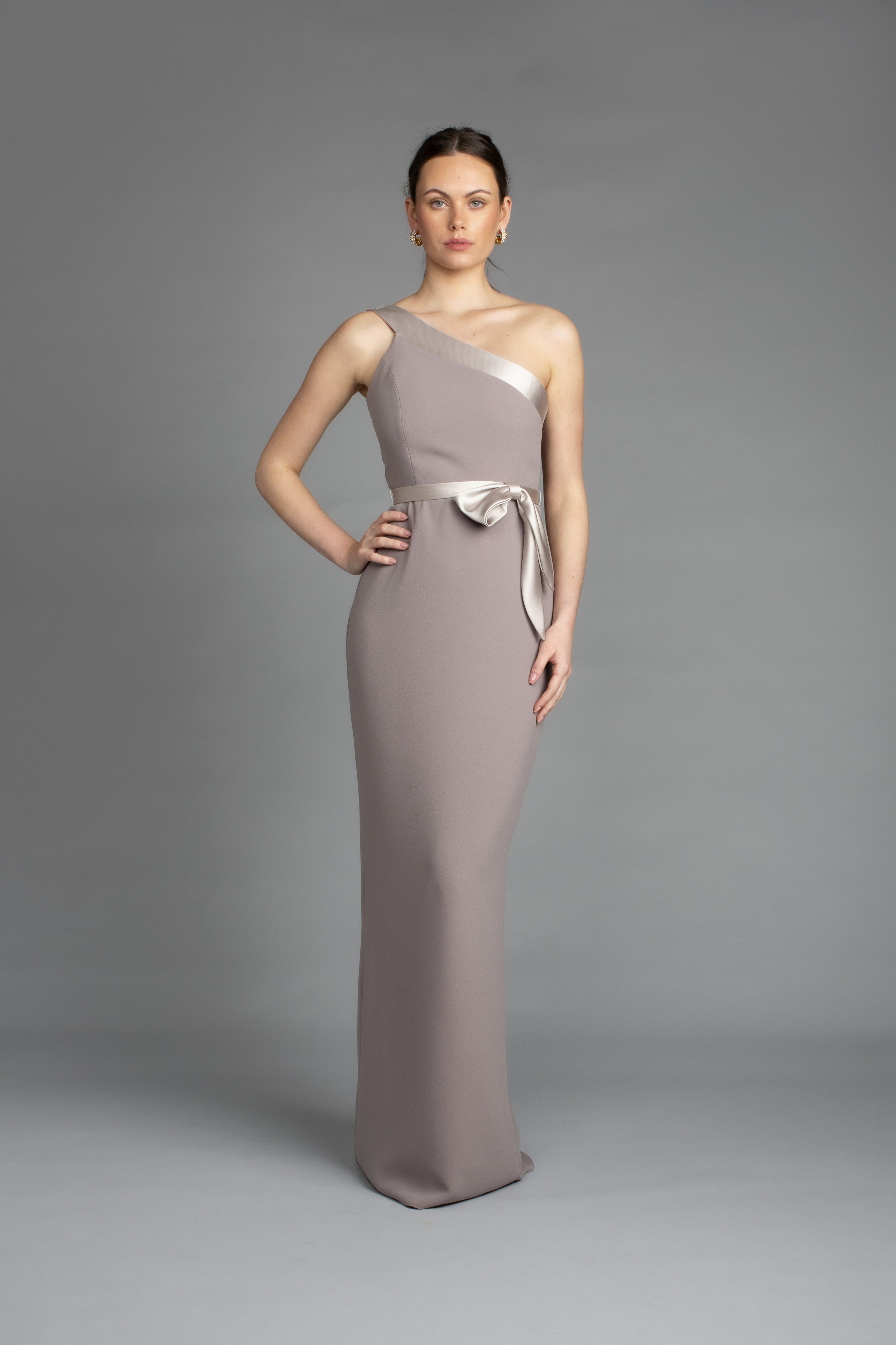 Mink One Shoulder Satin Panel Dress.jpg