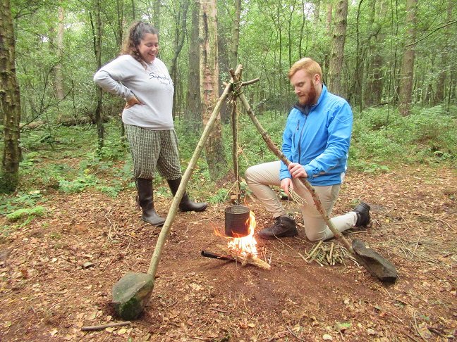 A simple pot hanger made on our Introduction to Bushcraft Course